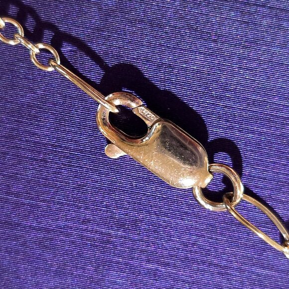 Vintage Murano Peacock Crimson Glass Pearl Amethyst Cat Eye Bead 14k/20 Necklace - Picture 14 of 16